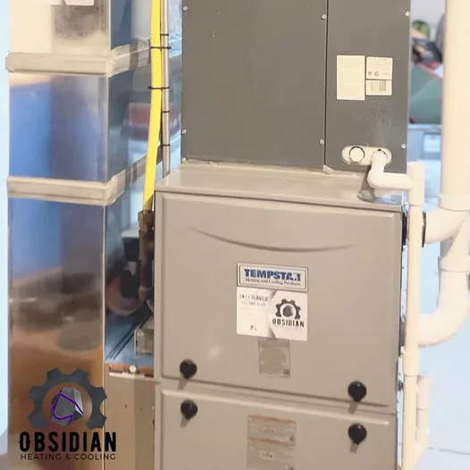 Tempstar high-efficiency gas furnace maintained by Obsidian Heating & Cooling
