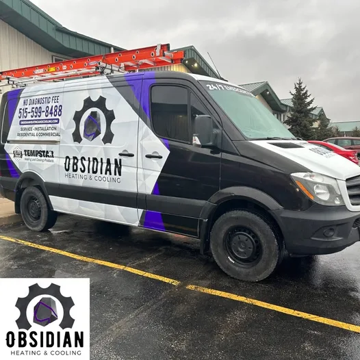 Obsidian Heating & Cooling service van serving Clive, IA